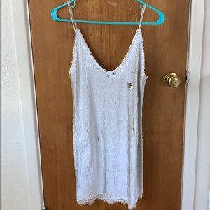 White and Gold Sequin Free People Dress